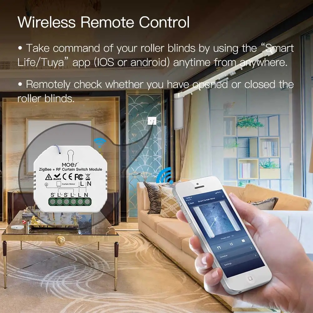 Модуль управления шторами MOES – обзор и цена Smart Home Blinds