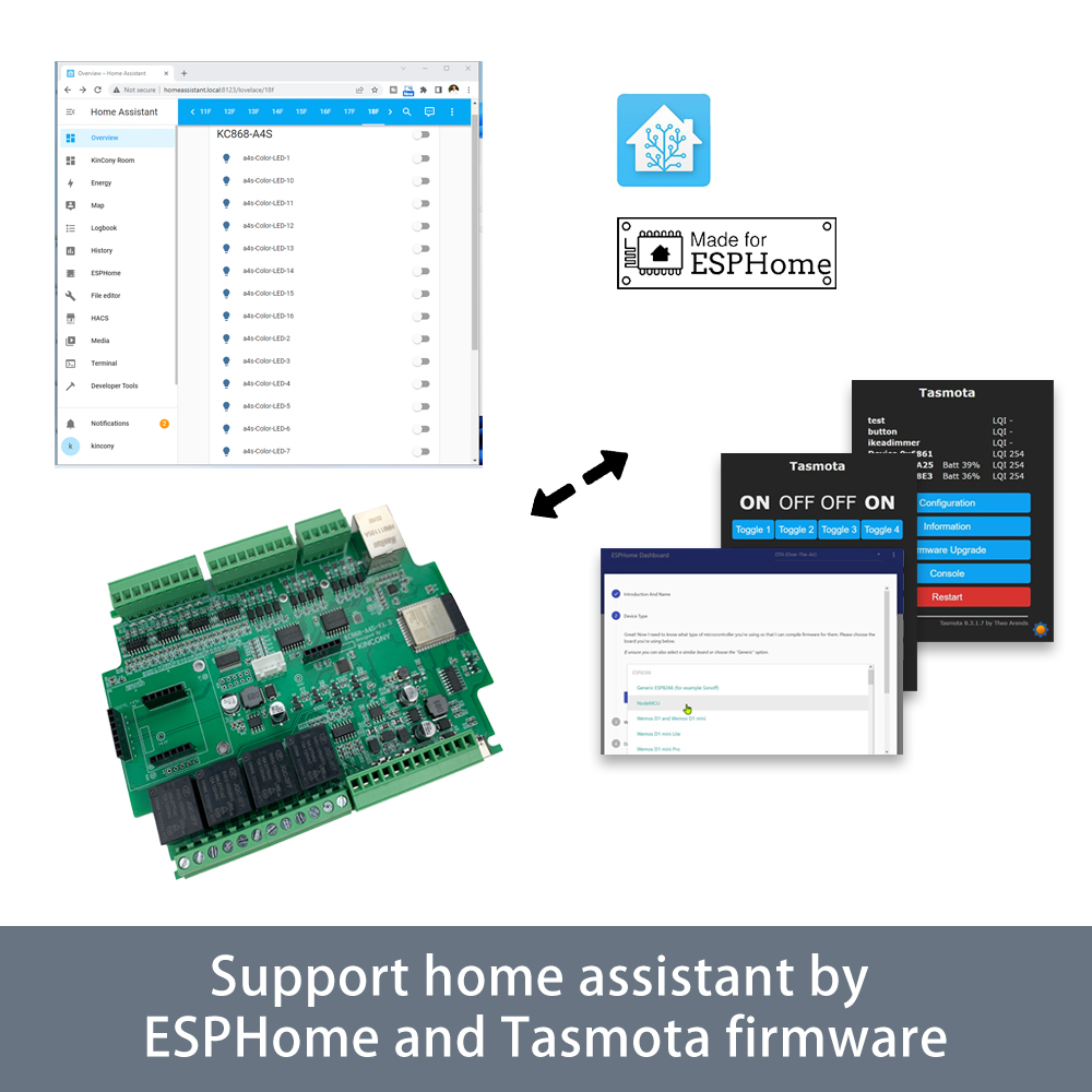 KC868-A4S ESP32 ESPhome Tasmot – обзор и цена Smart Home Mqtt