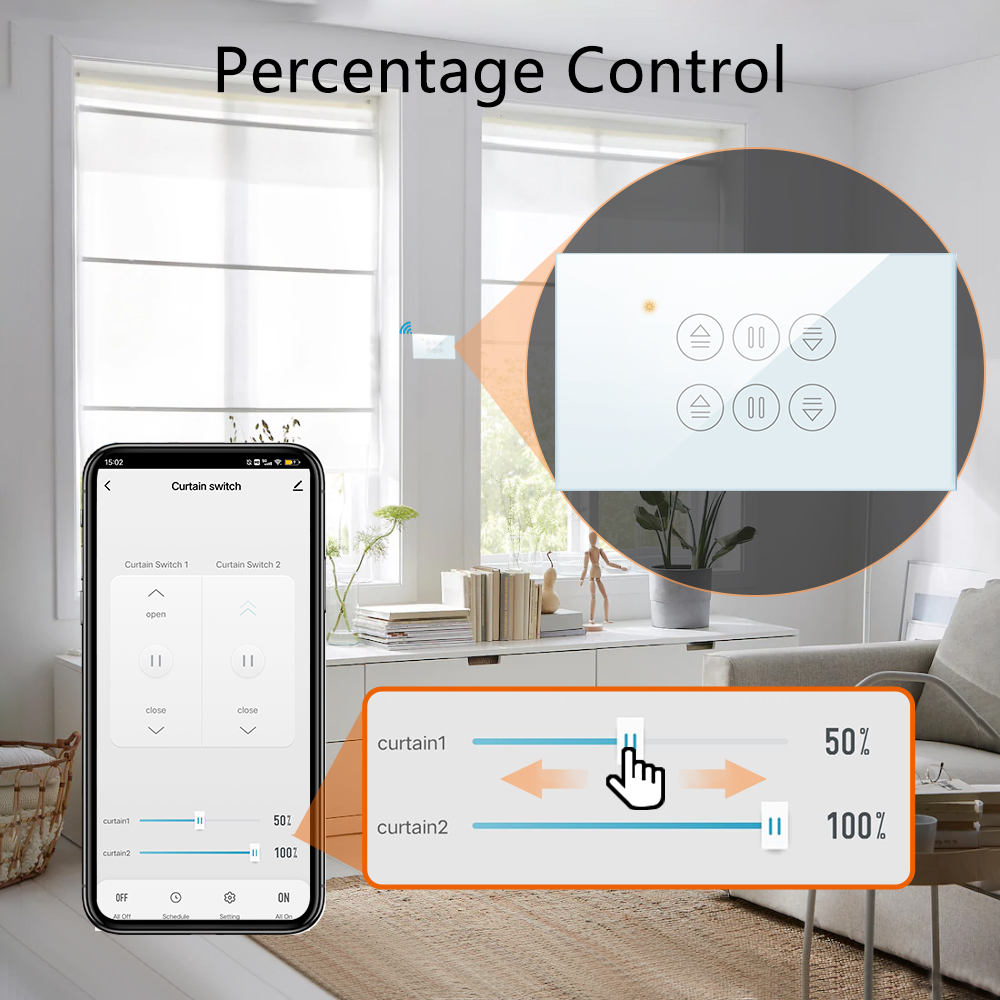 QCSMART Wi-Fi двойной занавес, – обзор и цена Smart Home Blinds